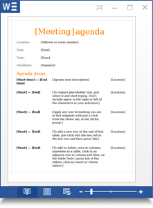 Tagesordnung-Muster fürs Meeting